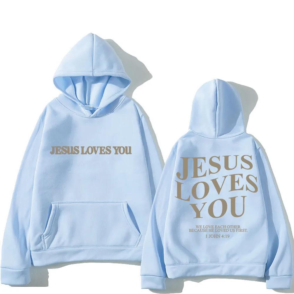 Jesus Loves You Mikina na podzim/zimu Gotické mikiny s kapucí Grafický potisk Hip Hop Oblečení Sudaderas Punk Soft Hoody