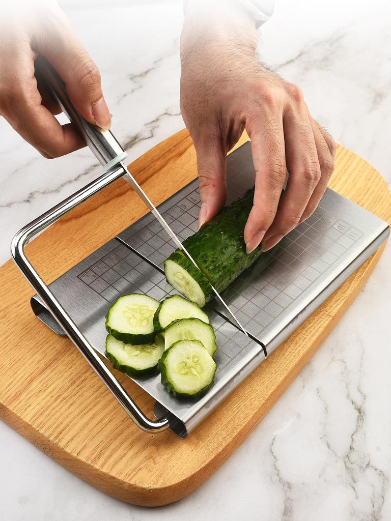 Stainless steel blade cheese bread cutter, cheese butter calibrated slicer, small kitchen baking tool