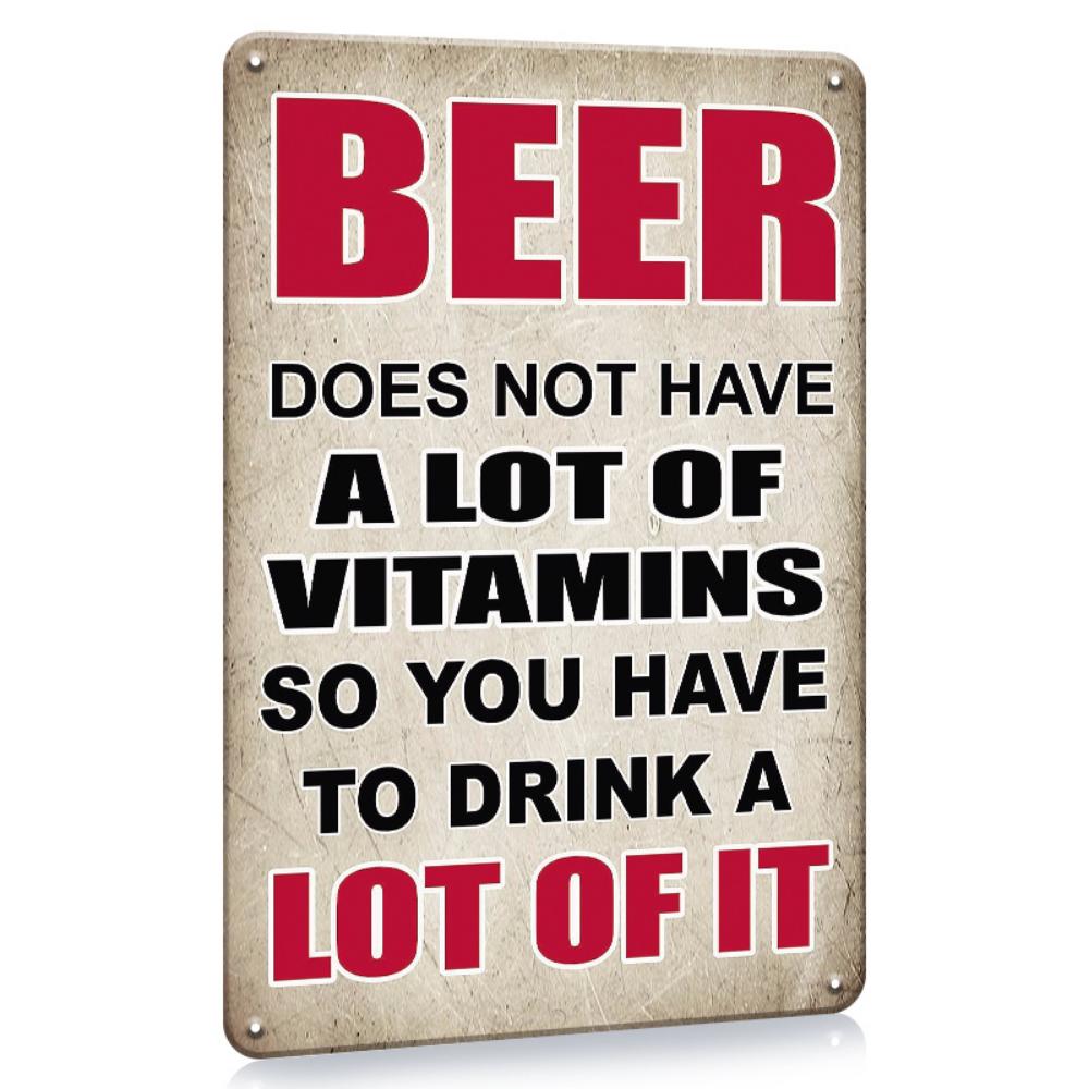 One piece, retro beer alcohol tin sign, interesting bar decoration, party cellar bar decoration, suitable for tribal table