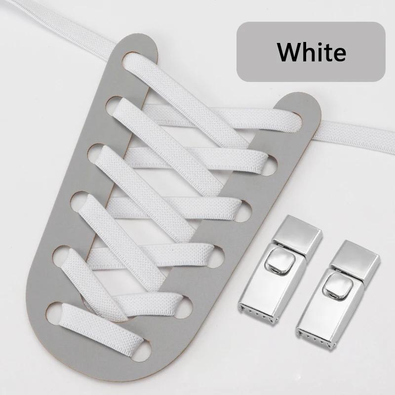 8MM 2025 No Tie Shoe Laces Press Lock Insert Fixed Shoelaces Without Ties Elastic Laces Sneaker Kid Adult Flat Shoelace for Shoe