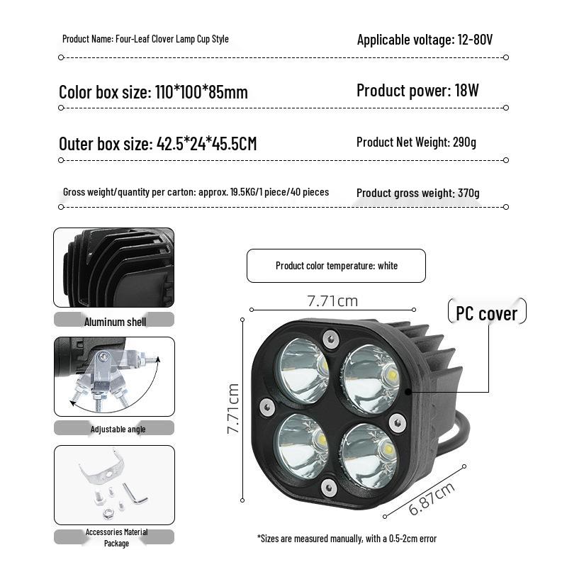 Cross-border Motorcycle Dual-Beam Super Bright LED Owl Headlight