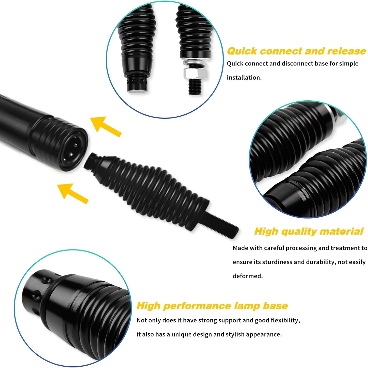 DREAMIZER 2 шт. Плетки со светом Основание для крепления на пружине Barrel LED Плетки со светом Пружинное основание Быстросъемное пружинное основание для плетки Совместимо с Cam Am Maverick X3
