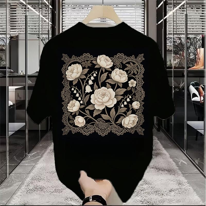 Trendy Floral Pattern T Shirts For Men Summer Fashion Streetwear 3D Printed Hip Hop Tshirts Cool Oversized Breathable Tees Tops