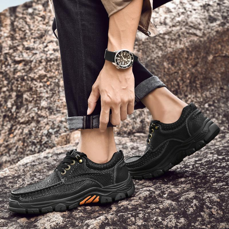 Ανδρικά παπούτσια από γνήσιο δέρμα Classic Lace Up Outdoor Casual Shoes 39-44