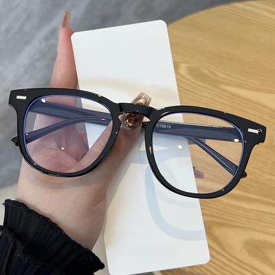 Anti-Blue Light Glasses For Women With Regular Eyeglass Frame Finished Retro Flat Light Frame