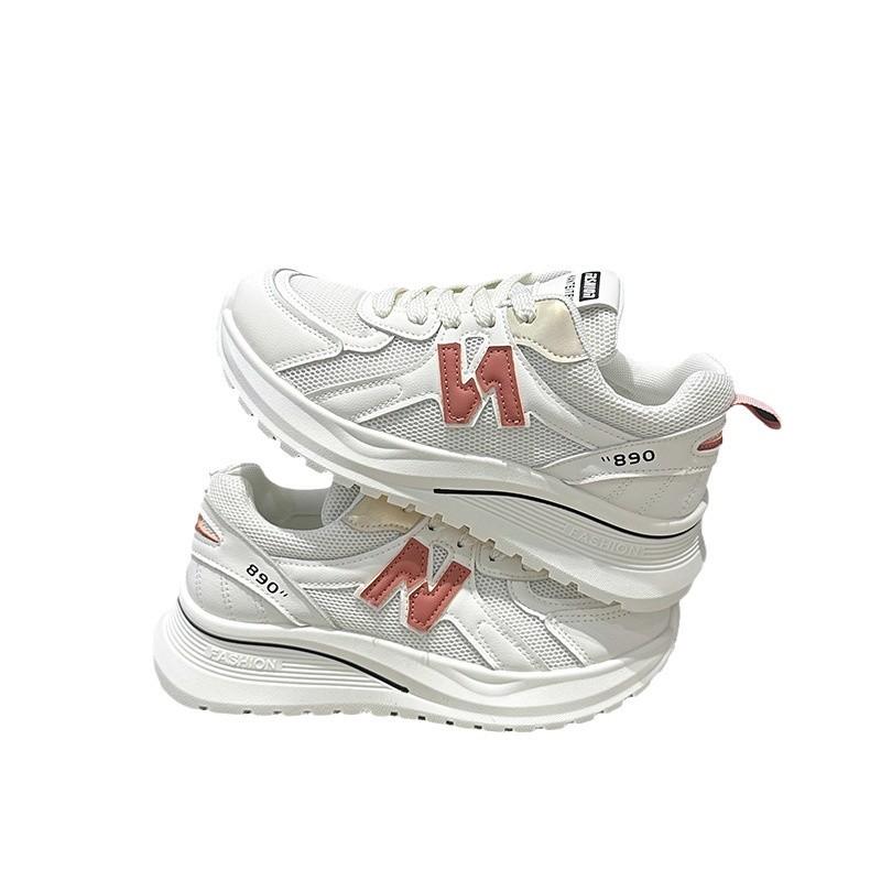 Forrest Gump shoes women's new autumn light sports dad shoes leather surface soft sole not tired feet white shoes super fire