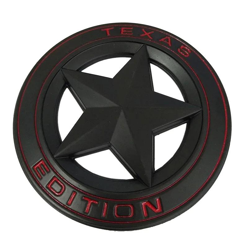 Metal TEXAS EDITION Shield Pentagram 3D Emblem Badge Car Fender Side Tail Body Sticker for JEEP Wrangler Liberty Grand Cherokee ALU1