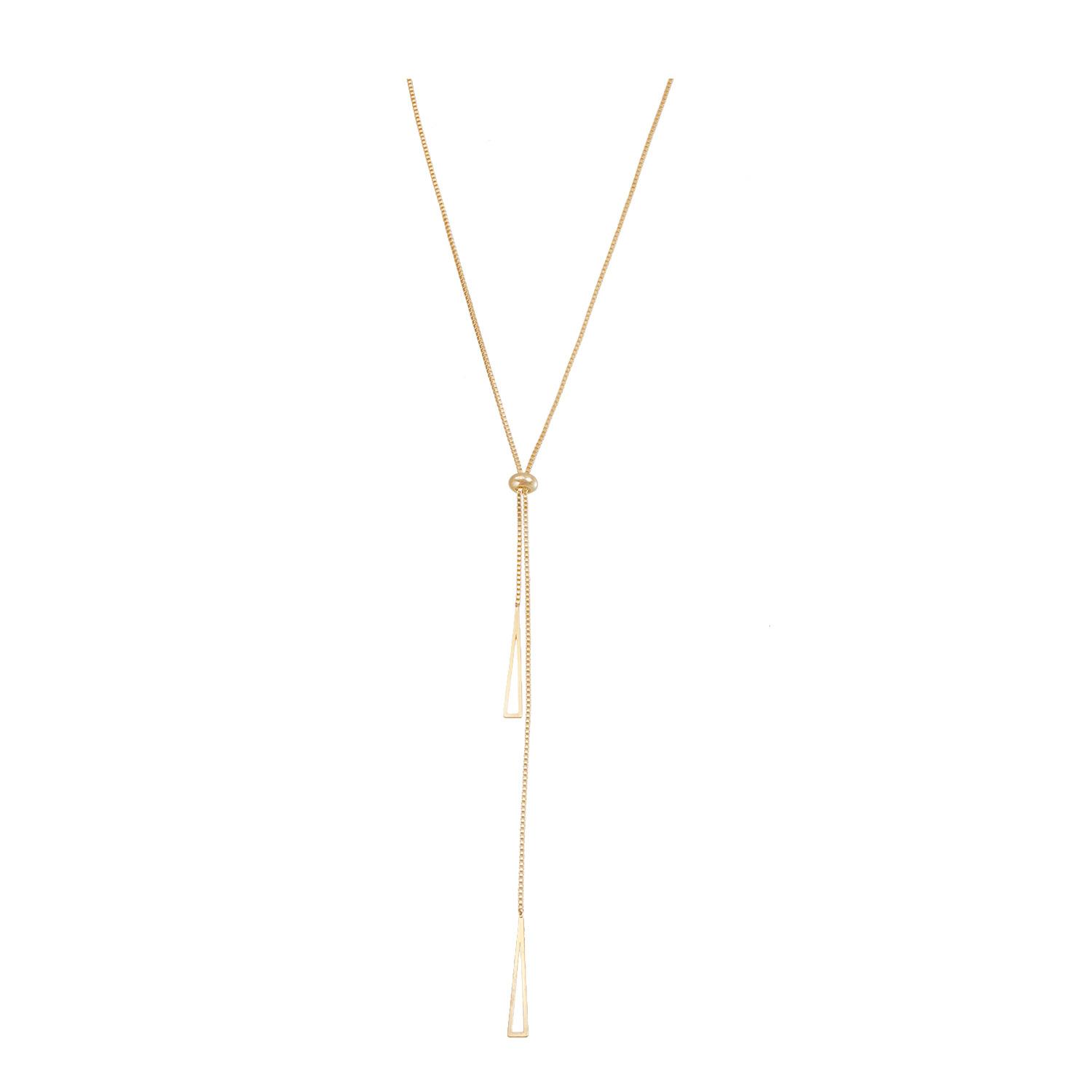 

ins retro geometric triangle adjustable pull-out necklace personalized simple item decoration золотой