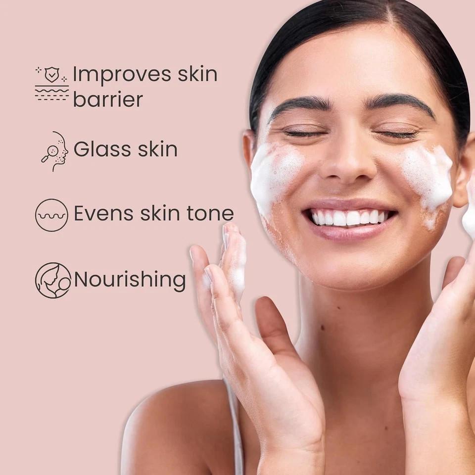 Glamveda Rice And Ceramide Face Wash For Glowing Skin 100ml