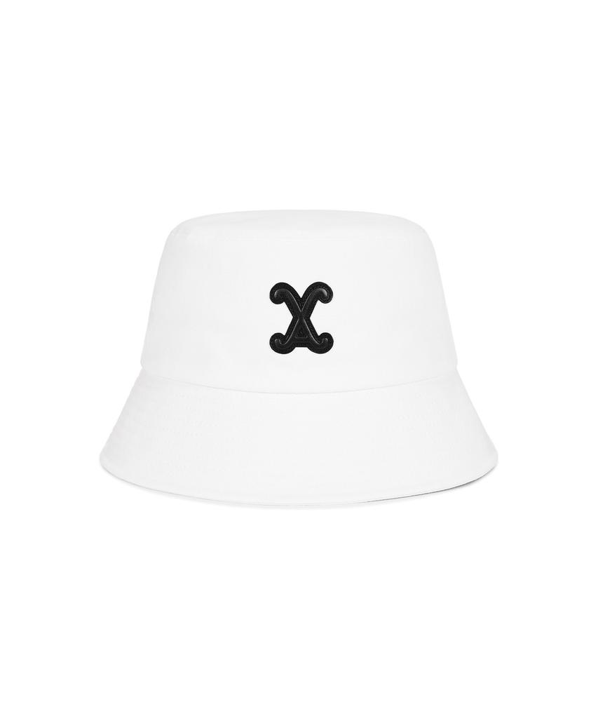 Bajal Va Curved Patch Bucket Hat White