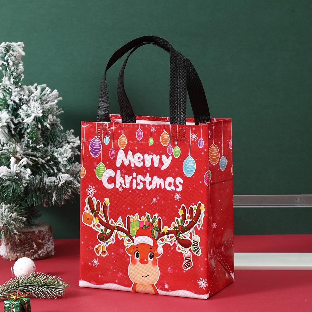 Non-Woven Christmas Gift Bag Santa Candy Bag Snowman Elk Xmas Gift Packing Bag Navidad Merry Christmas Happy New Year Decor 2025