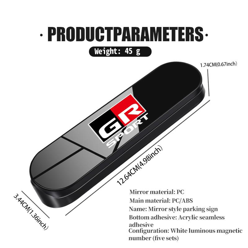 Mirror Surface Car Temporary Parking Plate Stop Signs Phone Number Plates For S2 Yaris Corolla Rav4 GR Auris Cruiser Prius JH2