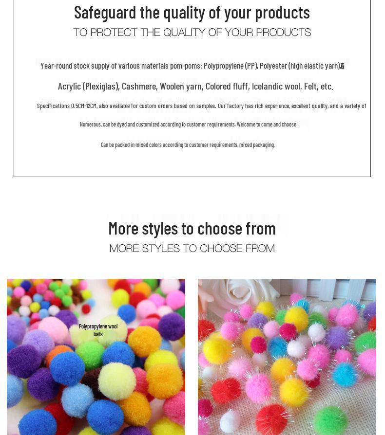 In Stock: High Elasticity Fluffy Polyester Hairball for DIY Handmade Clothing Accessories