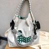 2024 Japanese-Style Embroidered Nylon Dog Underarm Shoulder Bag for Women - Large Capacity, Hand-Held & Oblique Design