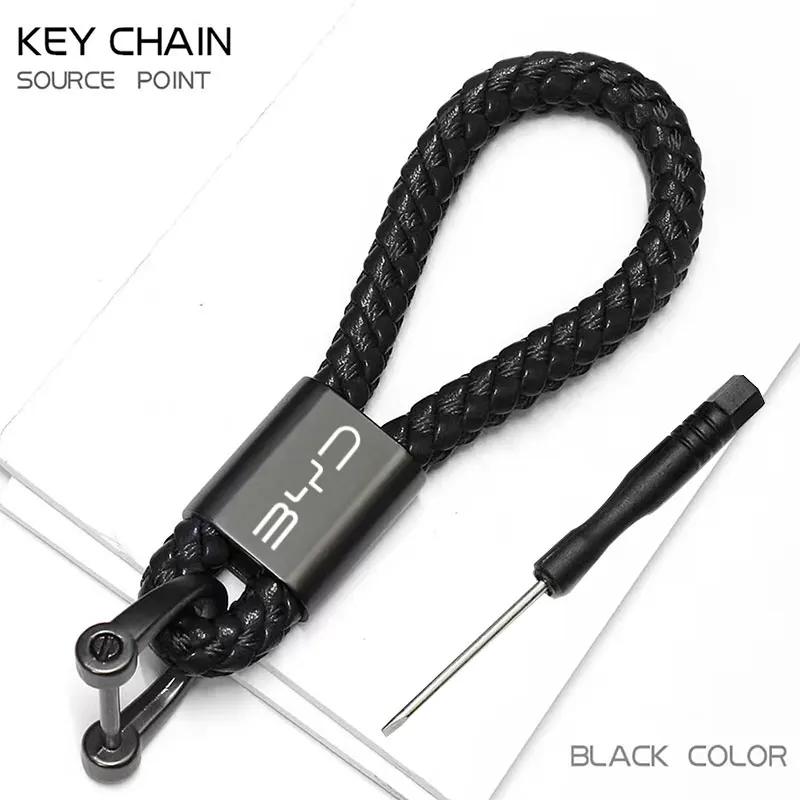 For BYD Atto 3 Yuan Plus Han Tang EV F3 E6 Dmi Song F0 Qin Pro G3 I3 Car Logo Keychain Suede Key Chain Metal Keyring Decoration