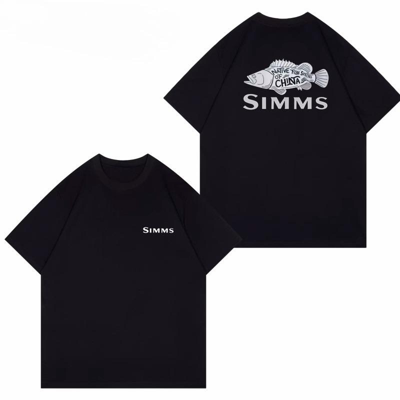 

Експортний набір вуділля вуличного стилю бренду SIMMS , виготовлений з чистої бавовни, з круглим вирізом та коротким рукавом у культурному стилі 4XL