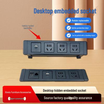 Multifunctional Embedded Desk & Bedside Power Strip with USB