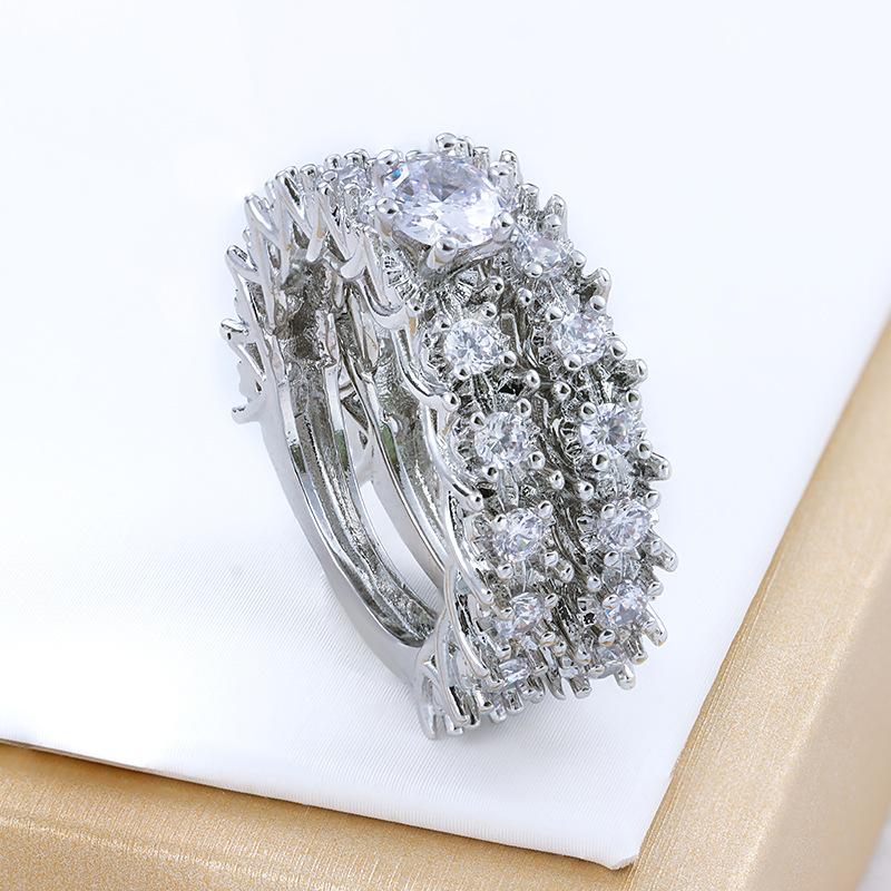 Light Luxury Fashion Zircon Ring for Women High Quality Jewelry Attending Wedding Events Party High Quality Jewelry