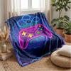 Neon Game Controller Illustration Theme Blanket Lightweight Warm Flannel Blanket Decorative Throw Blanket for Home Decoration