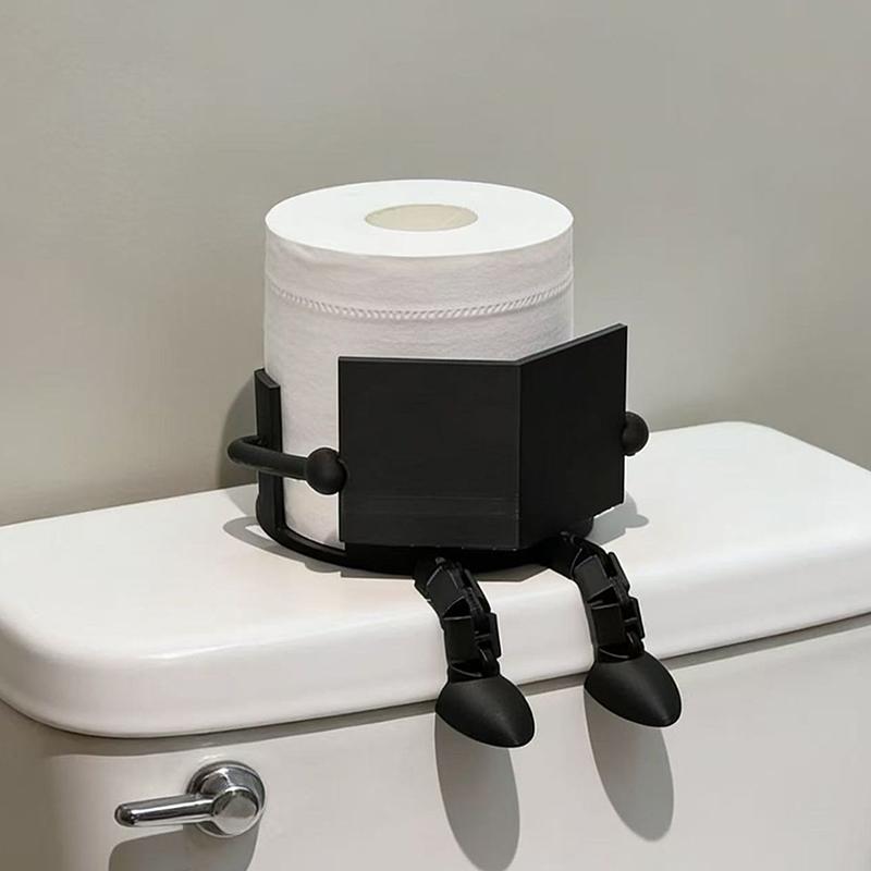 Soporte de Papel Higiénico Creativo de Pie - Divertido Diseño de Postura Sentada, Articulación Desmontable Adorno Artístico Práctico, Decoración de Baño para el Hogar