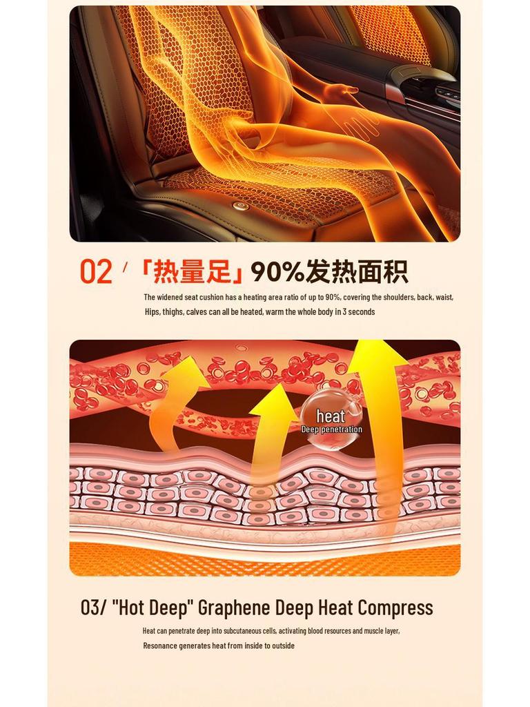 Graphene Heated Car Seat Pad with Massage - Universal Winter Seat Cushion