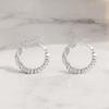 1 Pair Huggie Hoop Earrings for Women, Lightweight Cubic Zirconia Earrings, Simple Minimalist Geometric Jewelry
