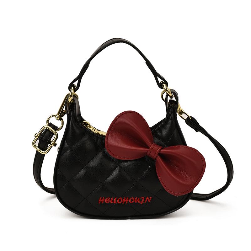 Girls' Leopard Print Mini Bow Handbag: Autumn/Winter Crossbody Shoulder Bag
