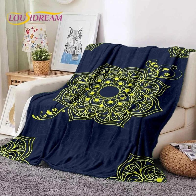 3D Mandala Yoga Flower Bohemia Meditation Nature Soft Flannel Blankets,Throw Blanket Comfortable Blanket for Picnic Beds Bedroom