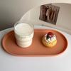 1Pcs New Stackable Fruit Plate Smooth Edge Oval Shaped Dessert Tray Reusable S/M/L Food Serving Tray for Home Kitchen