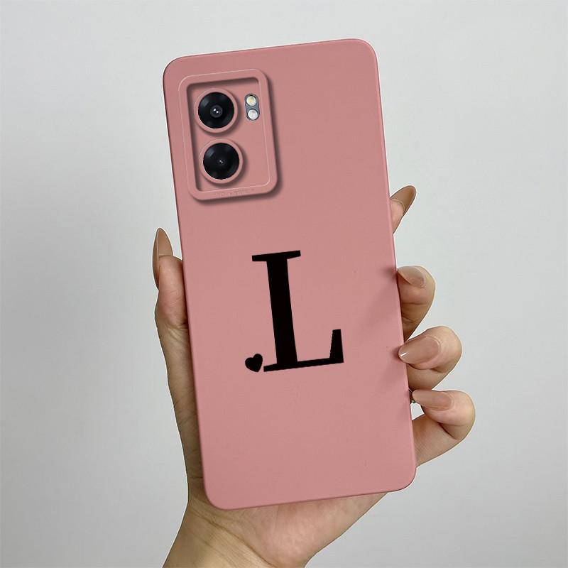 For Oppo A57 4G 2022 Case Oppo A57s A77s Cute Initial Letters Simple Cover Soft TPU Phone Case For Oppo A77 4G Back Cover Capa