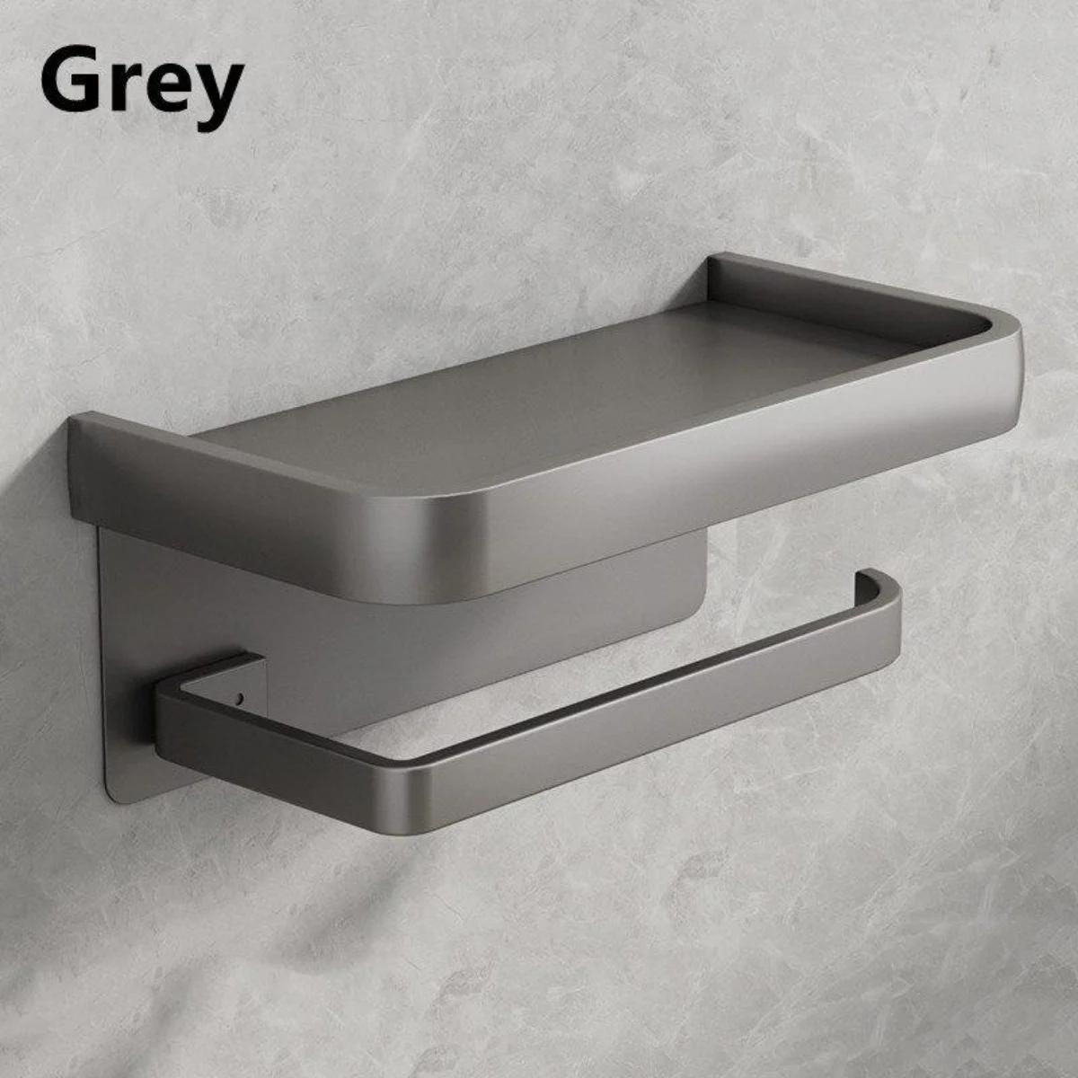 

1PC Toilet Paper Holder Multifunction Bathroom Roll Paper Storage Rack серый