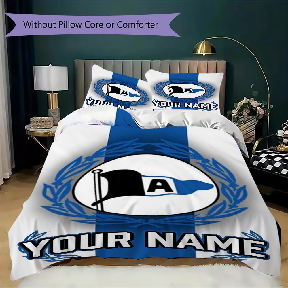Custom Name Arminia Bielefeld Pattern Bedding uilt Set uilt Cover Pillowcase Home Decoration Birthday Gift (1*duvet cover+2*pillowcase without core)
