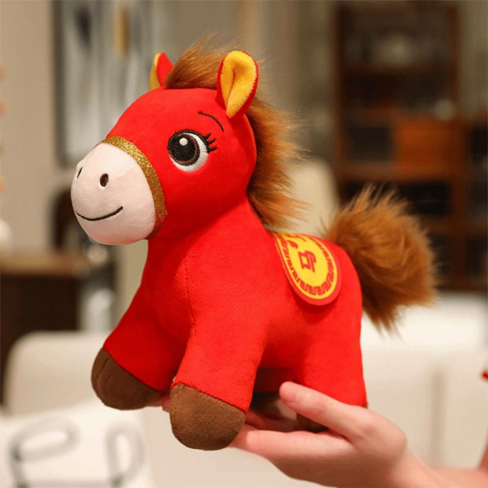 Plush Plush Pony Doll Stuffed Animal New Year Blessing Souvenir  Festival Decoration