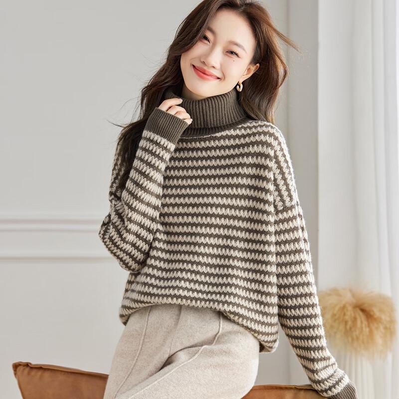 

Srcr Women s High-Neck Pure Wool Sweater One Size