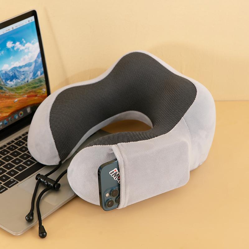 Travel Memory Foam U-shaped Neck Pillow for Airplane Support