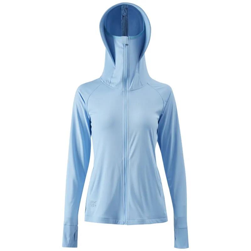 YOSUWOAI Sweat à Capuche UPF 50+ Pour Femme - Fermeture éclair Intégrale - Manches Longues - Protection Solaire - Veste De Sport Légère Pour La Course, La Randonnée, Le Surf En Plein