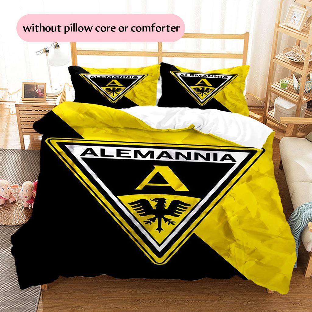 Alemannia Aachen Pattern Bedding Home Decoration Birthday Gift ( 1 duvet cover + 2 pillowcase, without core),fan merchandise.