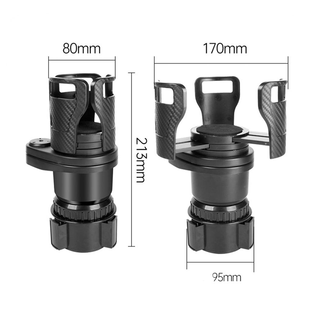 Car Cup Holder, Car Drink Holder, 2 in 1, Easy Installation, Multi-functional, 360° Rotation