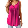 Plus Size Ladies Casual Sexy Swing Blouse Flowy Halter Sleeveless Deep V Neck Button Front Vest Tops