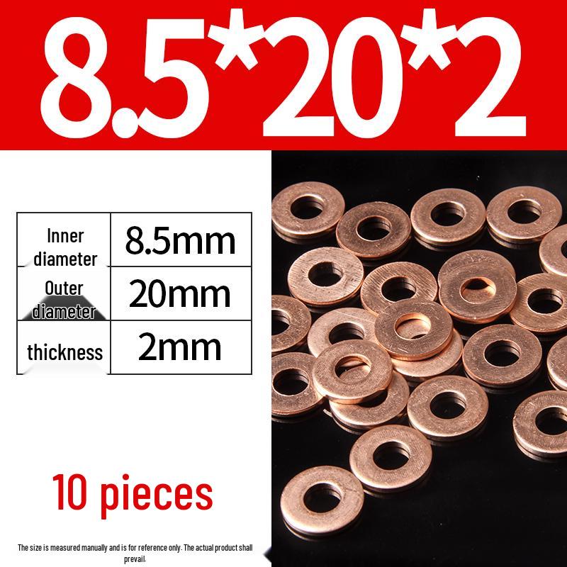 2mm Pure Red Copper Sealing Ring Marine Instrument Flat Washer