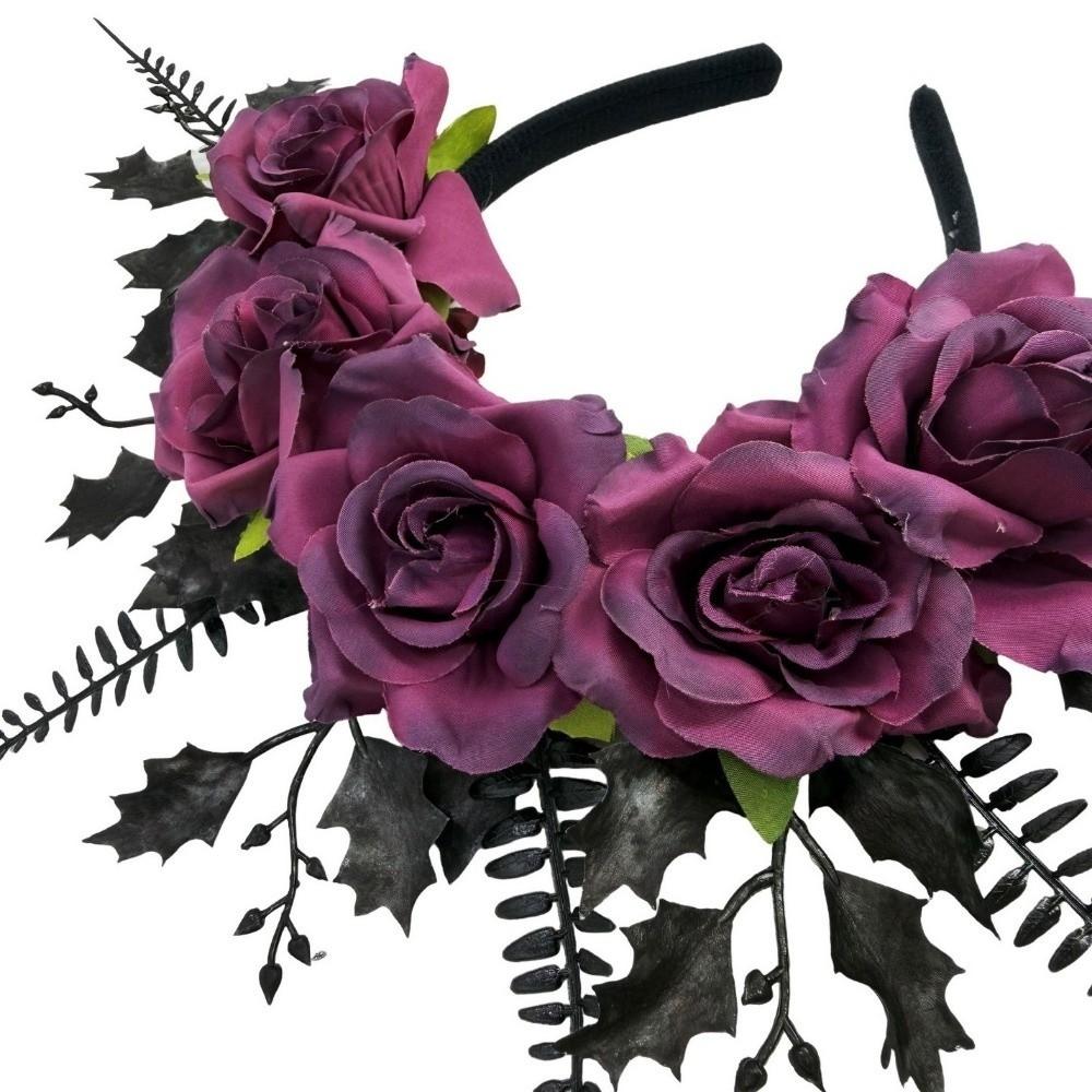 Vintage Artificial Flower Headband Simulated Crown Hair Hoop for Gift Hair Accessories