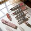 Lápiz Delineador de Labios 2en1 Cónico Degradado Marrón Nude Brillo de Labios Espejo Delineador de Labios Mate Impermeable Contorno de Labios Maquillaje No Pegajoso