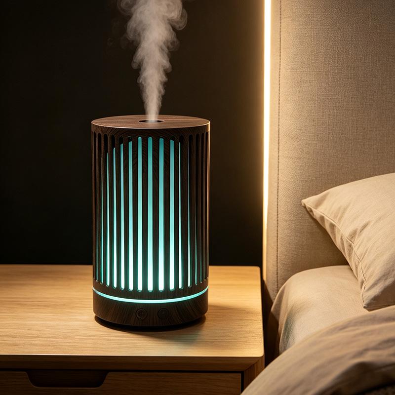 Ultrasonic Aroma Diffuser: Hollow Design, Seven-Color Night Light, Desktop Essential Oil Aromatherapy Humidifier