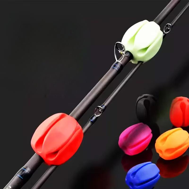 2pcs Fishing Rod Fixed Ball Rods Stopper Mini Protection Anti-Collision Balls Retractor Holder Fishing Ball Stopper Silicone Tackle