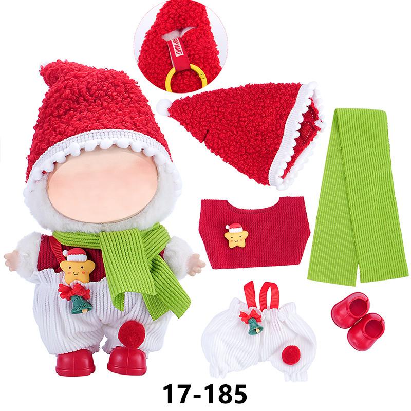 New Christmas Clothes For 17cm Labubus Mini Doll Clothes Outfit Hat Clothes for Labubu I II III Doll Accessories Party Game Toys