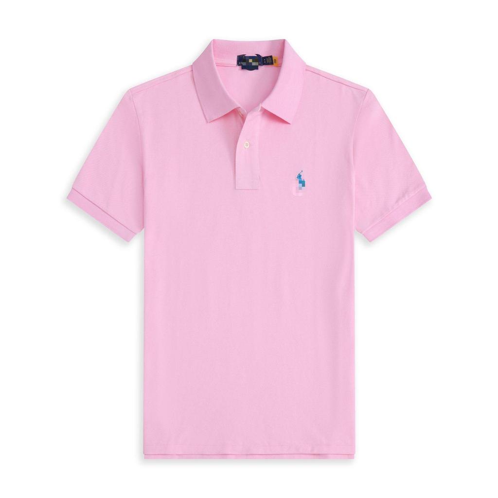 Polo a maniche corte da uomo con logo cavallo ricamato T-shirt casual