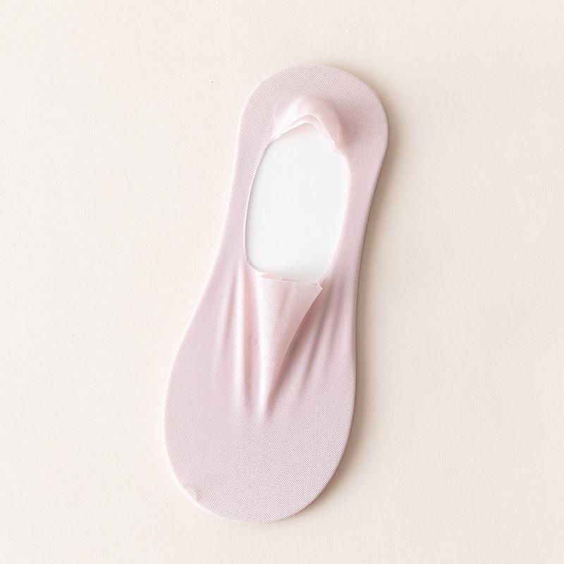 Women's Ice Silk Low Cut No-Show Striped Mesh Lace Boat Socks - Super Thin & Non-Slip