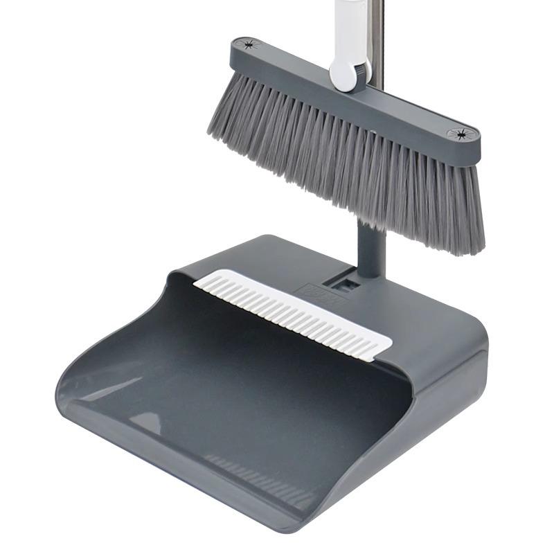 Miaojie Foldable Broom & Dustpan Set: Durable, Thickened, Dense Plastic for Home Use