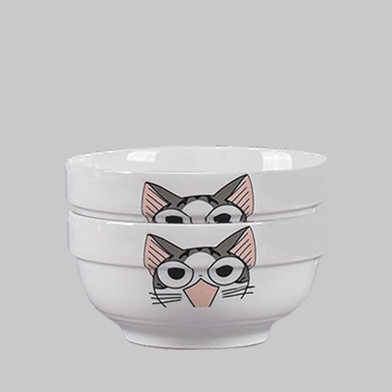Cat Pattern Ceramic Soup Noodle Bowl Set