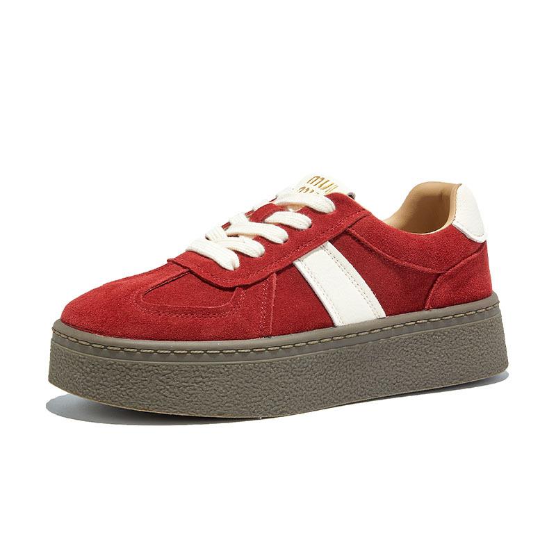 New leather German training shoes 2025 autumn platform heightening sports shoes women's casual versatile white shoes outdoor women's shoes